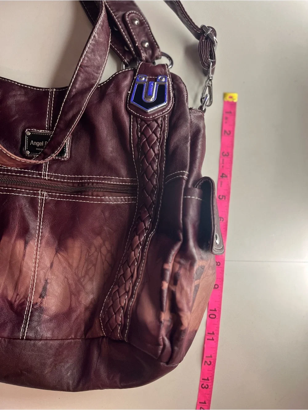 Angel Barceló Brown Faux  Tote Bag
